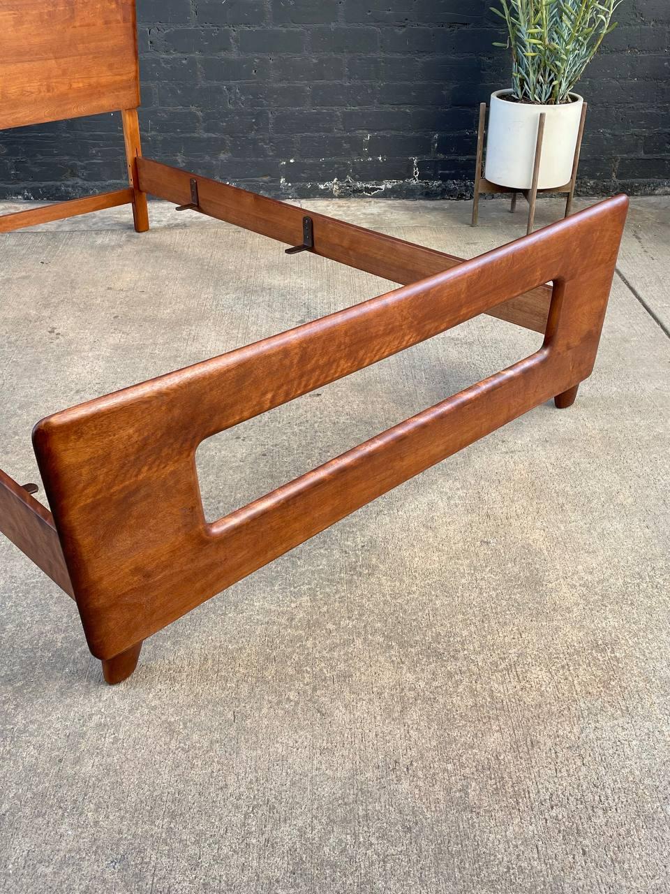 Newly Refinished - Mid-Century Modern Full-Size Bed “Dogbone” Frame 1