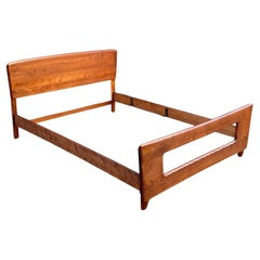 Newly Refinished - Mid-Century Modern Full-Size Bed “Dogbone” Frame