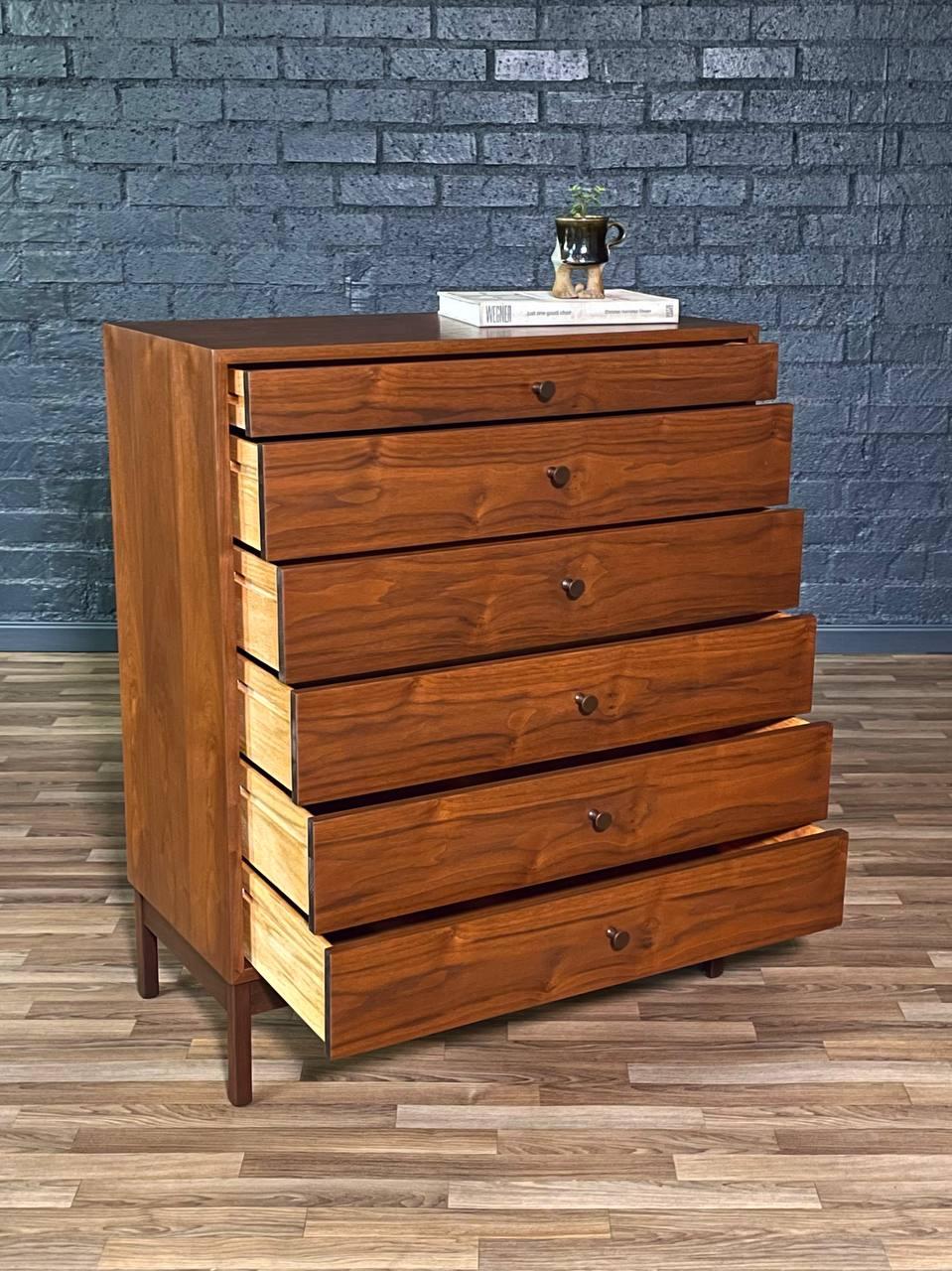 Newly Refinished - Mid-Century Modern Highboy Dresser by Richard Artschwager In Excellent Condition For Sale In Los Angeles, CA