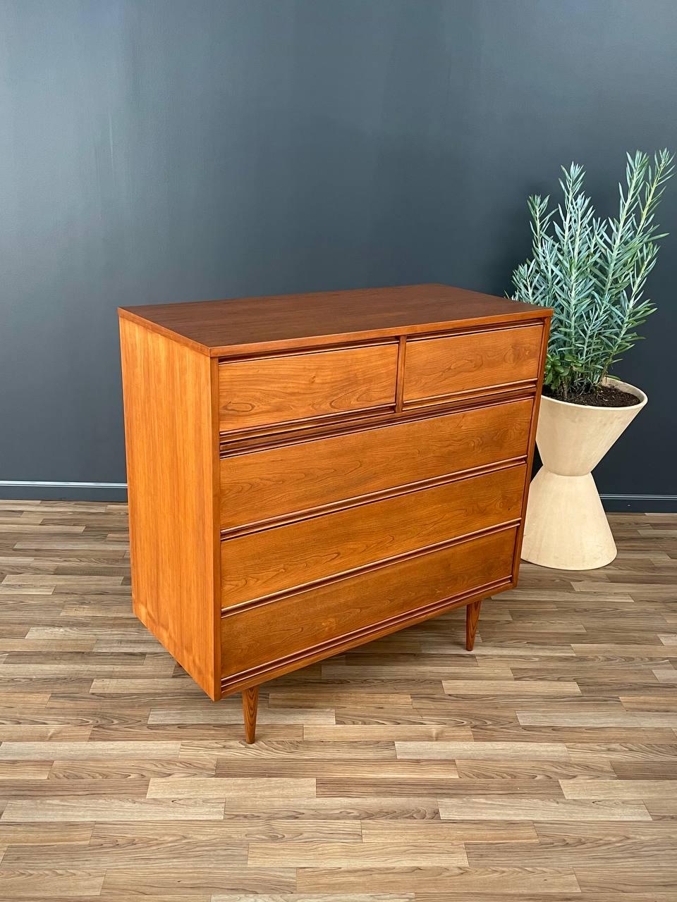 American Newly Refinished - Mid-Century Modern Highboy Dresser