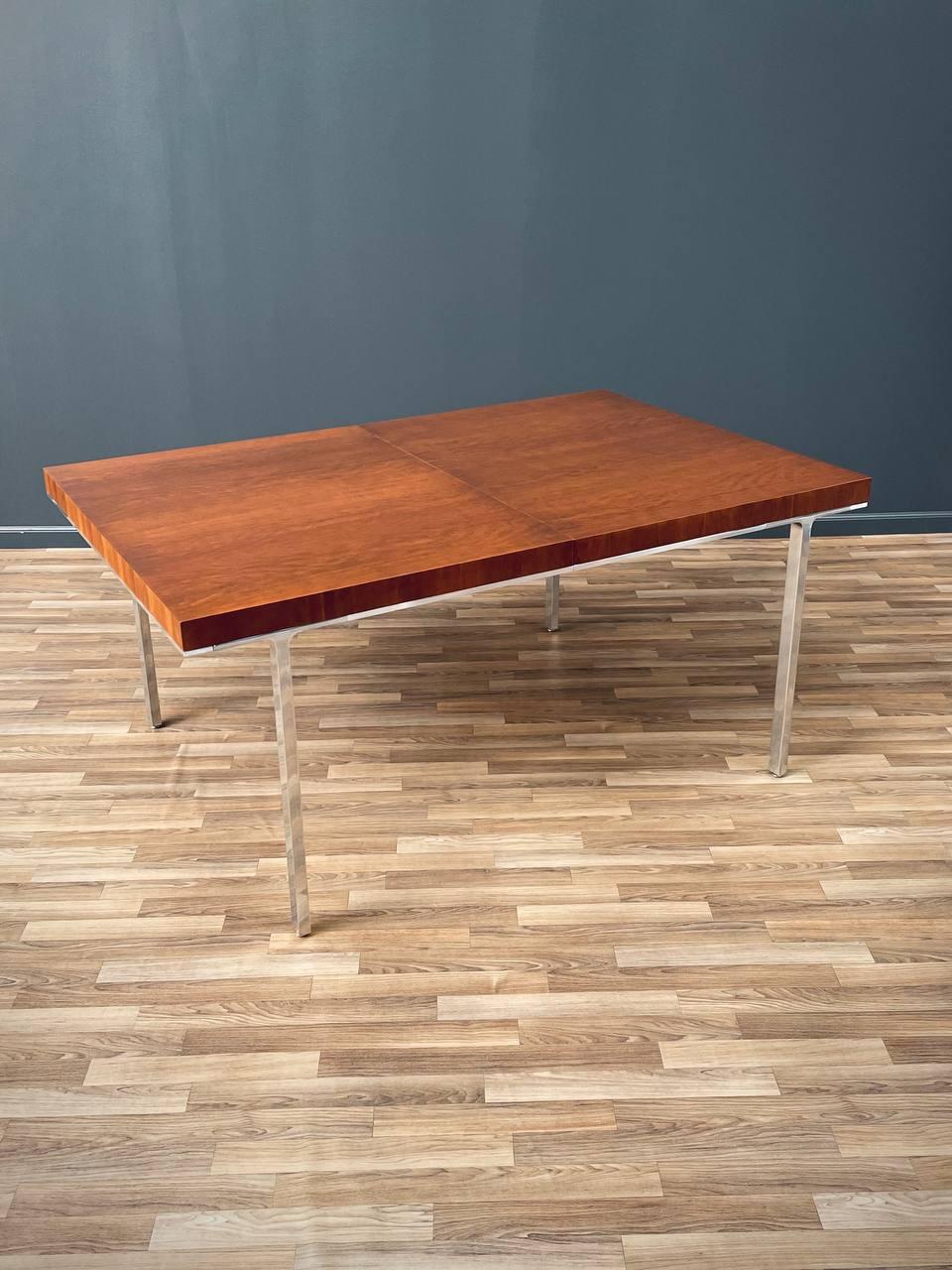 Mid-20th Century Newly Refinished - Mid-Century Modern Large Expanding Dining Table  For Sale