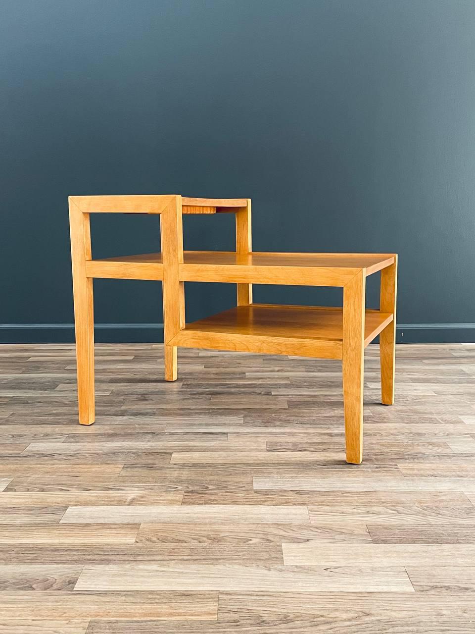 leslie solid wood side table