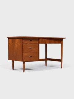 Newly Refinished - Mid-Century Modern “Mainland” Walnut Writing Desk by Hooker
