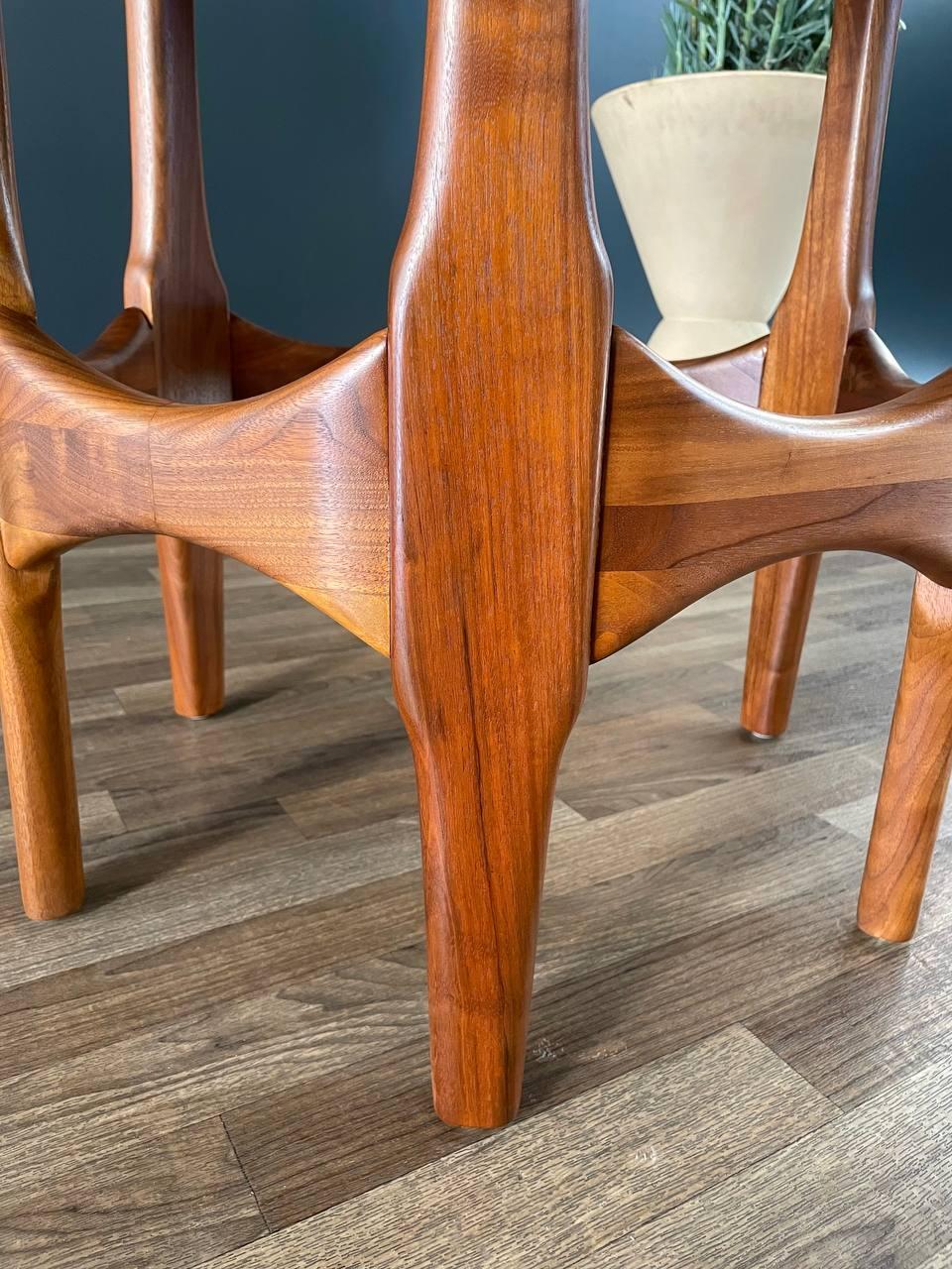 Newly Refinished - Mid-Century Modern Marble Stone & Walnut Dining Table 5