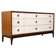 Newly Refinished -Mid-Century Modern Panorama Two-Tone Lacquered, Walnut Dresser
