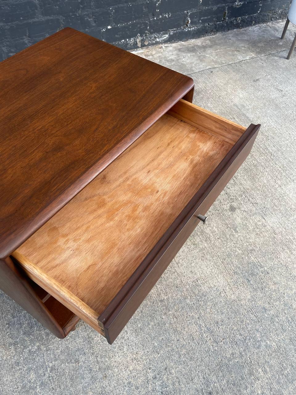 Walnut Newly Refinished - Mid-Century Modern “Parallel” Night Stand by Barney Flagg