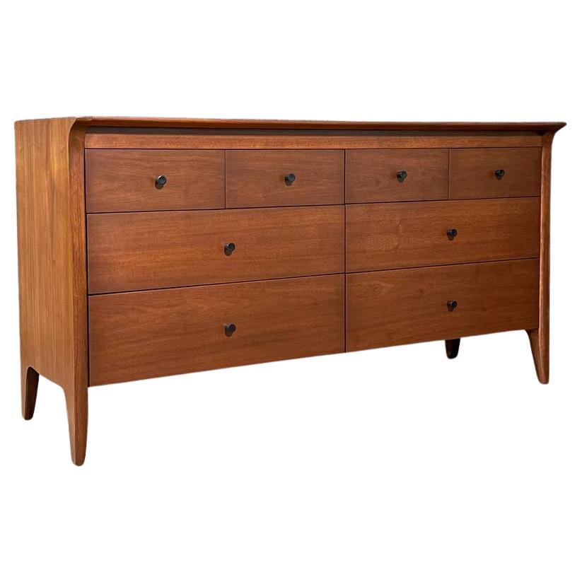 Newly Refinished -Mid-Century Modern “Profile” Walnut Dresser by John Van Koert
