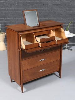 Newly Refinished - Mid-Century Modern “Projection” Highboy Dresser