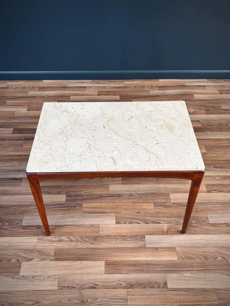 Mid-20th Century Newly Refinished - Mid-Century Modern “Rhythm” Marble Side Table by Lane For Sale