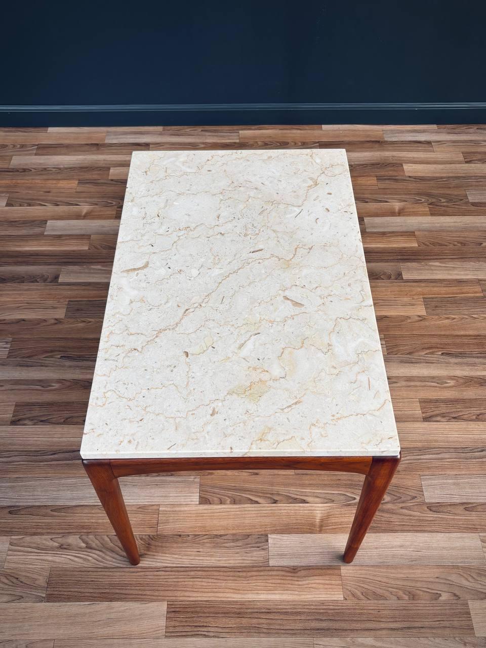 Newly Refinished - Mid-Century Modern “Rhythm” Marble Side Table by Lane For Sale 2