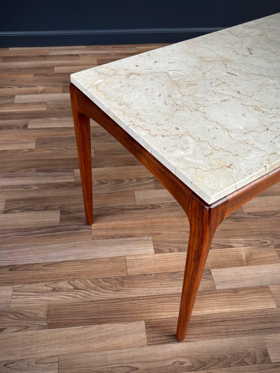 Newly Refinished - Mid-Century Modern “Rhythm” Marble Side Table by Lane For Sale 3