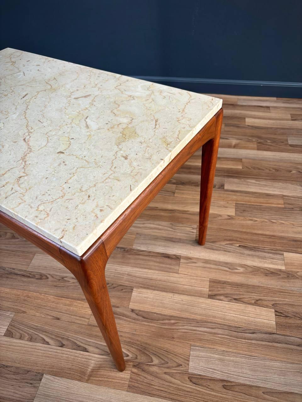 Newly Refinished - Mid-Century Modern “Rhythm” Marble Side Table by Lane For Sale 4