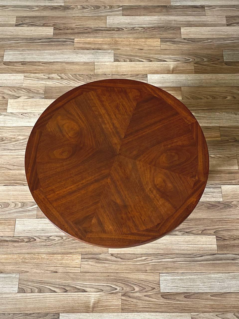 Walnut Newly Refinished - Mid-Century Modern “Rhythm” Round Side Table by Lane