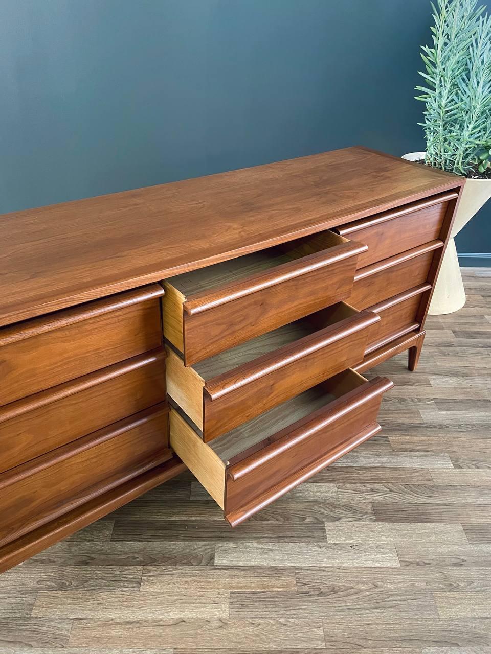 Newly Refinished - Mid-Century Modern “Rhythm” Walnut Dresser by Lane 2