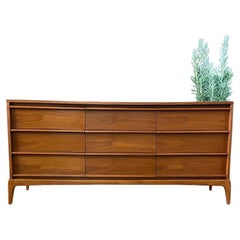 Newly Refinished - Mid-Century Modern “Rhythm” Walnut Dresser by Lane