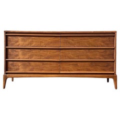 Newly Refinished - Mid-Century Modern “Rhythm” Walnut Dresser by Lane