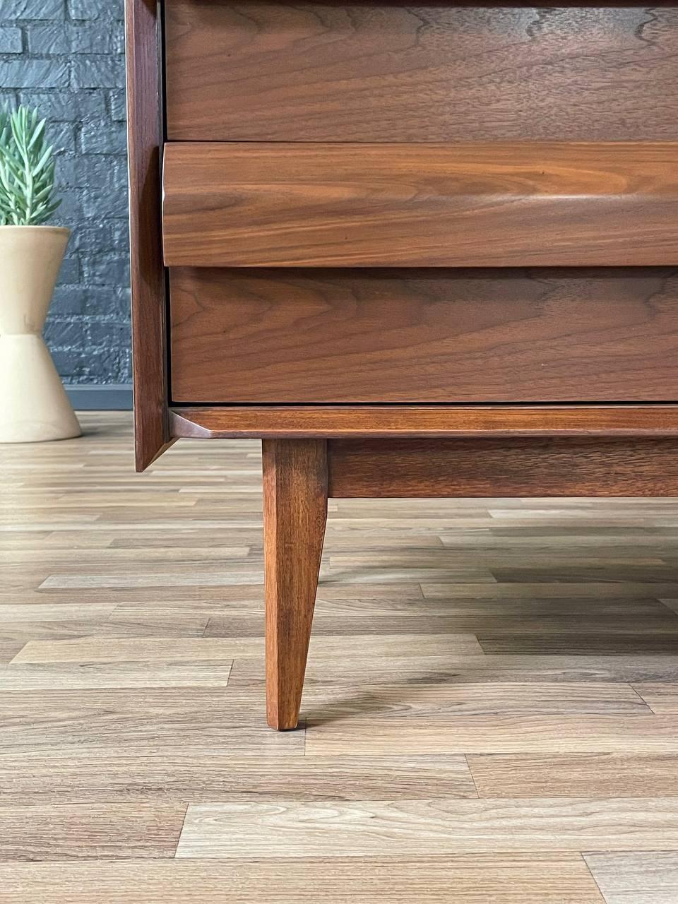 Newly Refinished - Mid-Century Modern “Rhythm” Walnut Highboy Dresser by Lane 3