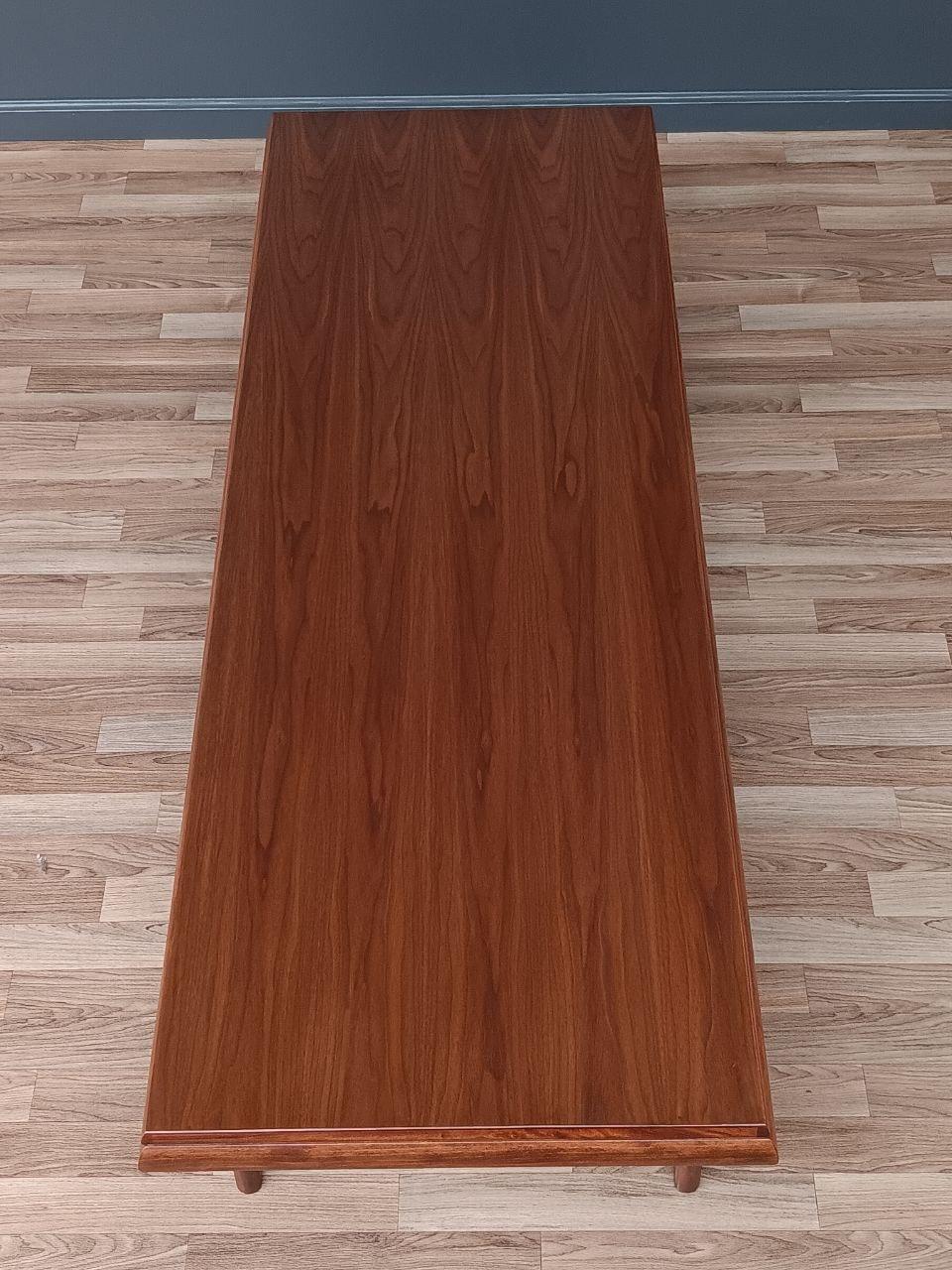 Newly Refinished - Mid-Century Modern Sculpted Walnut Coffee Table For Sale 1