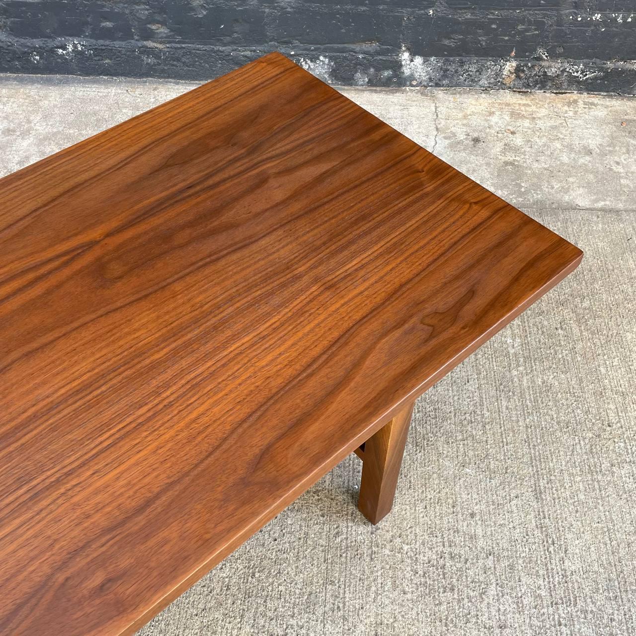 Newly Refinished - Mid-Century Modern Sculpted Walnut Coffee Table For Sale 2