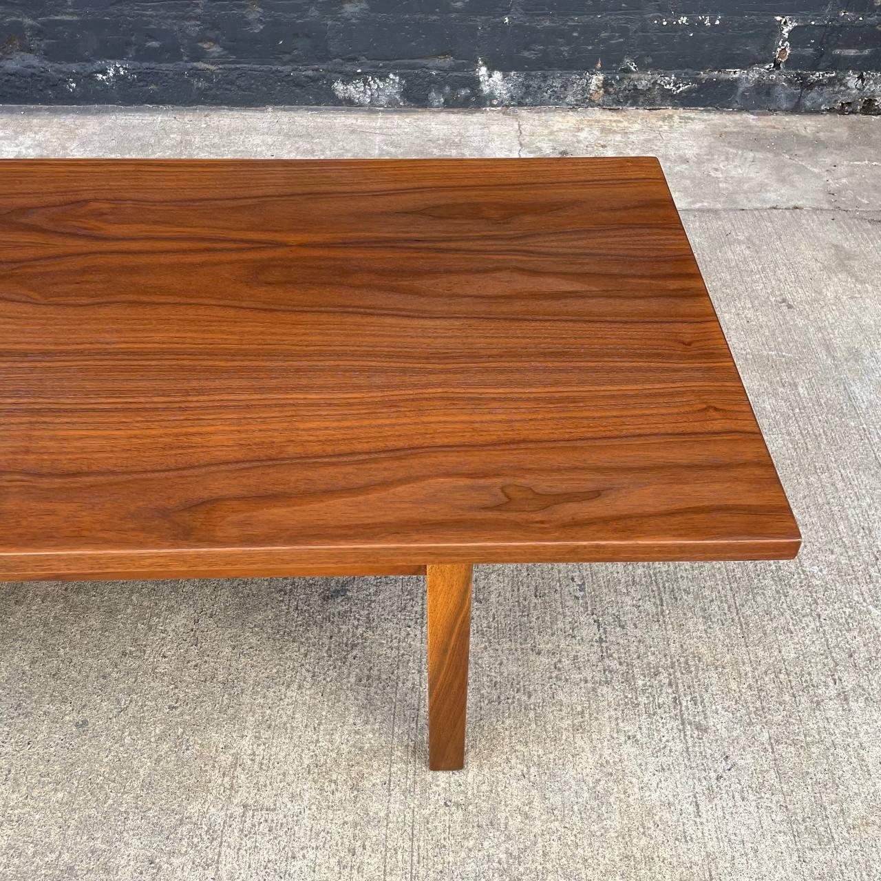 Newly Refinished - Mid-Century Modern Sculpted Walnut Coffee Table For Sale 3