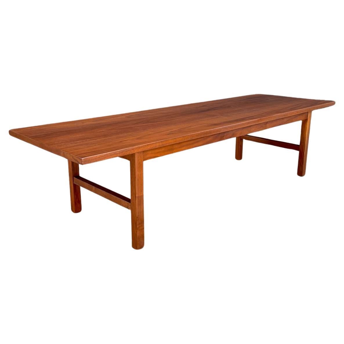 Newly Refinished - Mid-Century Modern Sculpted Walnut Coffee Table For Sale