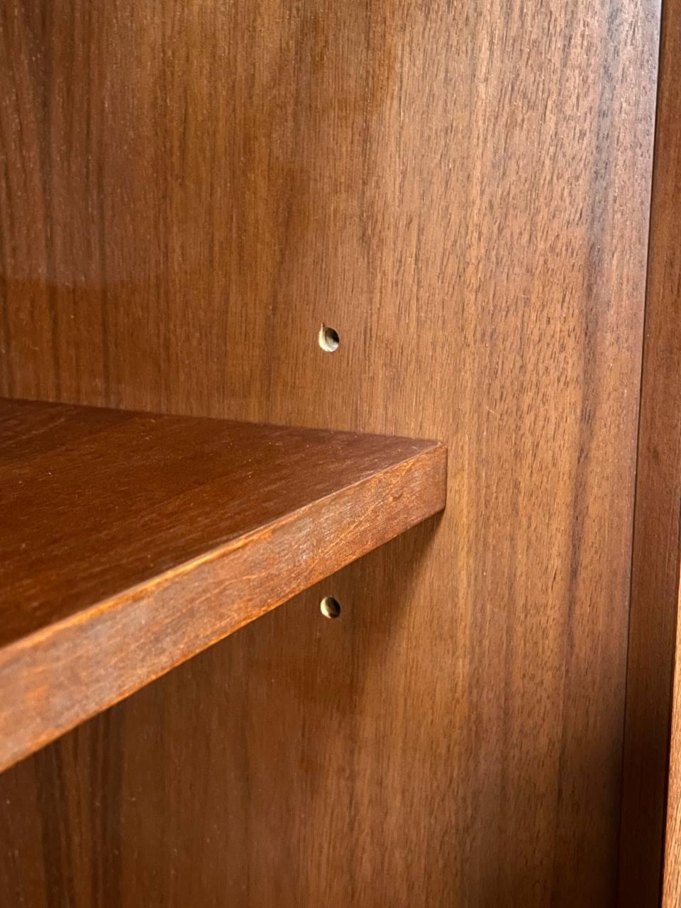 Newly Refinished - Mid-Century Modern Sculpted Walnut Credenza by Stanley For Sale 2