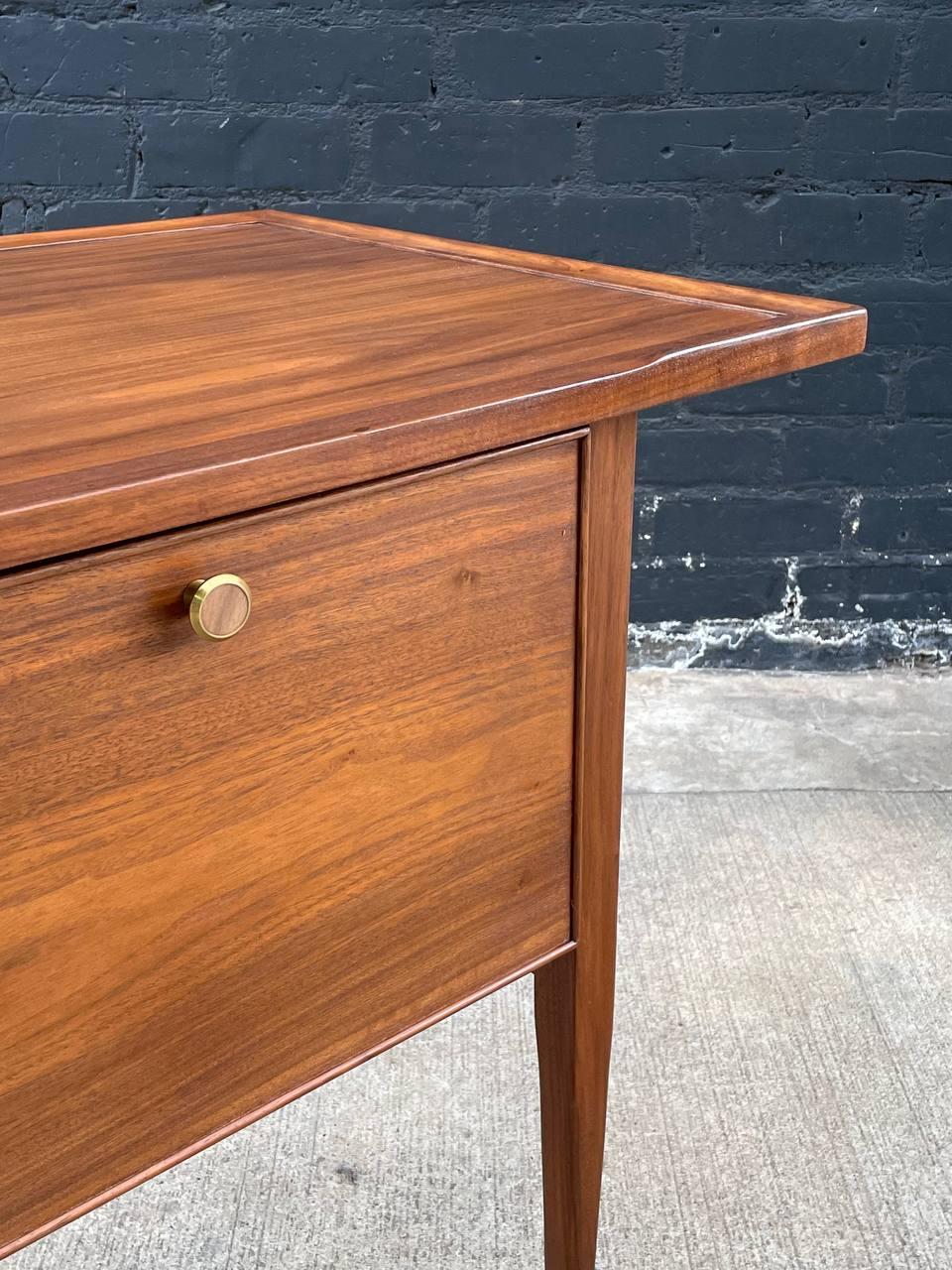 Newly Refinished - Mid-Century Modern Sculpted Walnut Desk 1