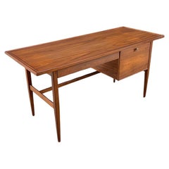 Newly Refinished - Mid-Century Modern Sculpted Walnut Desk
