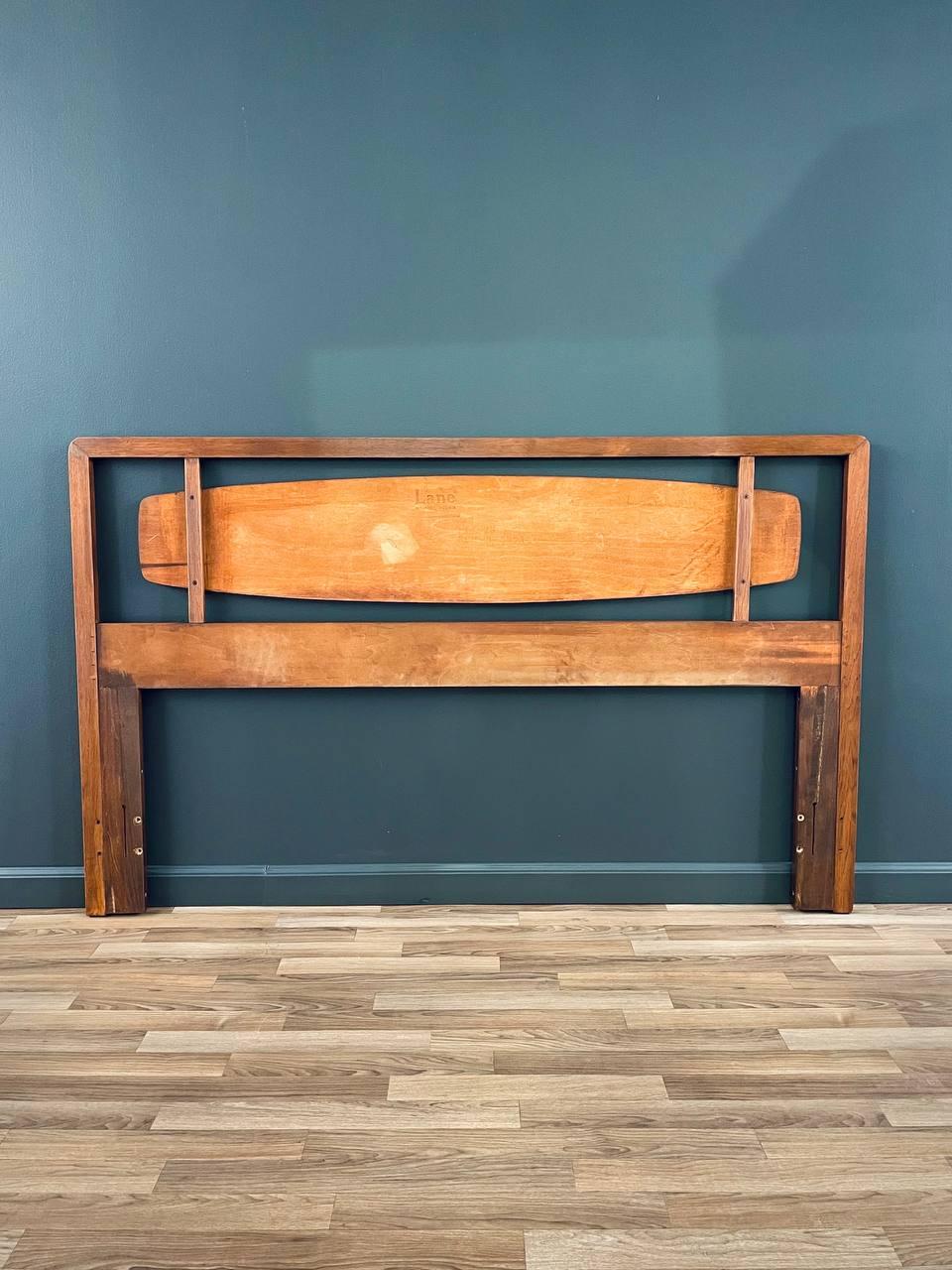 Newly Refinished - Mid-Century Modern Sculpted Walnut Headboard by Lane 4