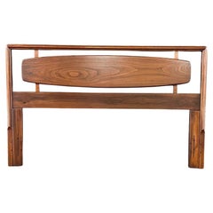 Newly Refinished - Mid-Century Modern Sculpted Walnut Headboard by Lane