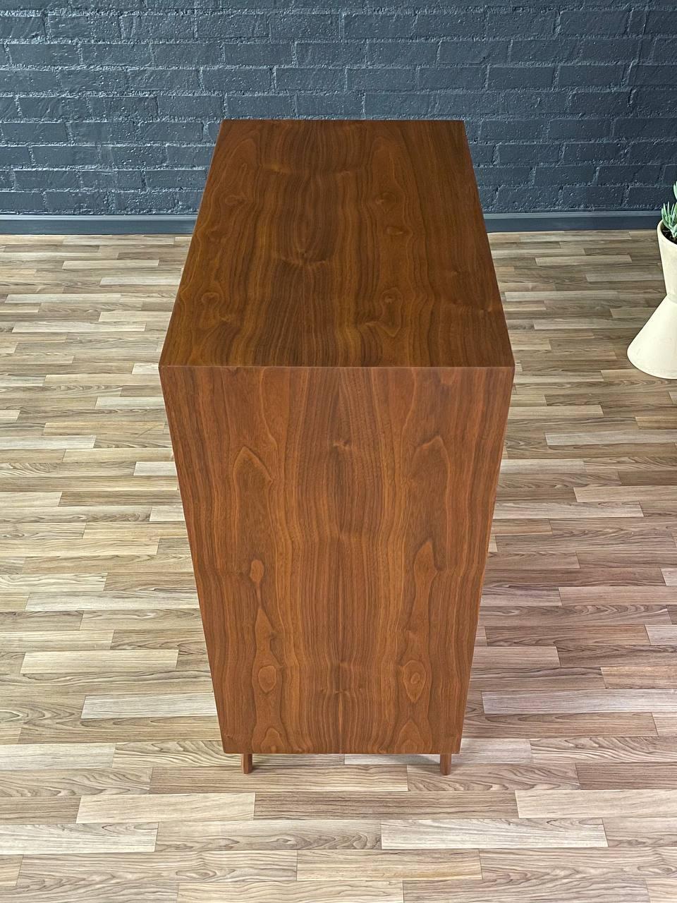 Newly Refinished - Mid-Century Modern Sculpted Walnut Highboy Dresser 2