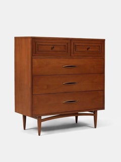Newly Refinished - Mid-Century Modern “Sculptra” Highboy Dresser by Broyhill