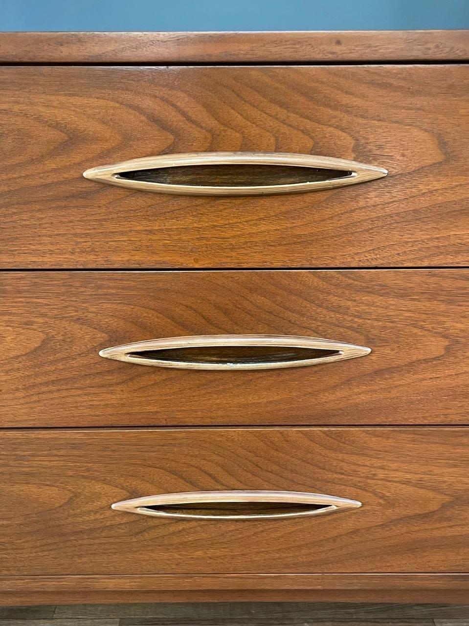 Newly Refinished - Mid-Century Modern “Sculptra” Walnut Credenza by Broyhill 2