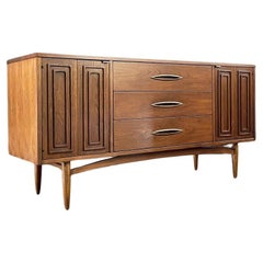 Newly Refinished - Mid-Century Modern “Sculptra” Walnut Credenza by Broyhill