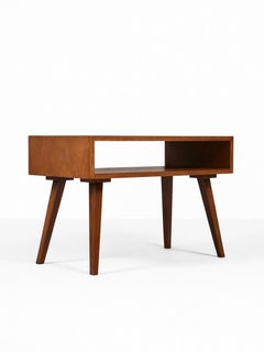 Newly Refinished - Mid-Century Modern Side Table w/ Open Bookshelf
