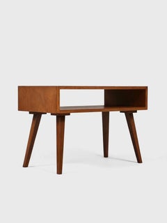 Newly Refinished - Mid-Century Modern Side Table w/ Open Bookshelf