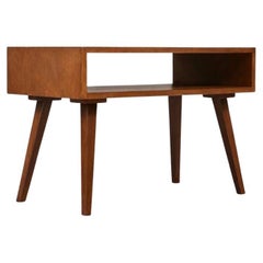 Newly Refinished - Mid-Century Modern Side Table w/ Open Bookshelf