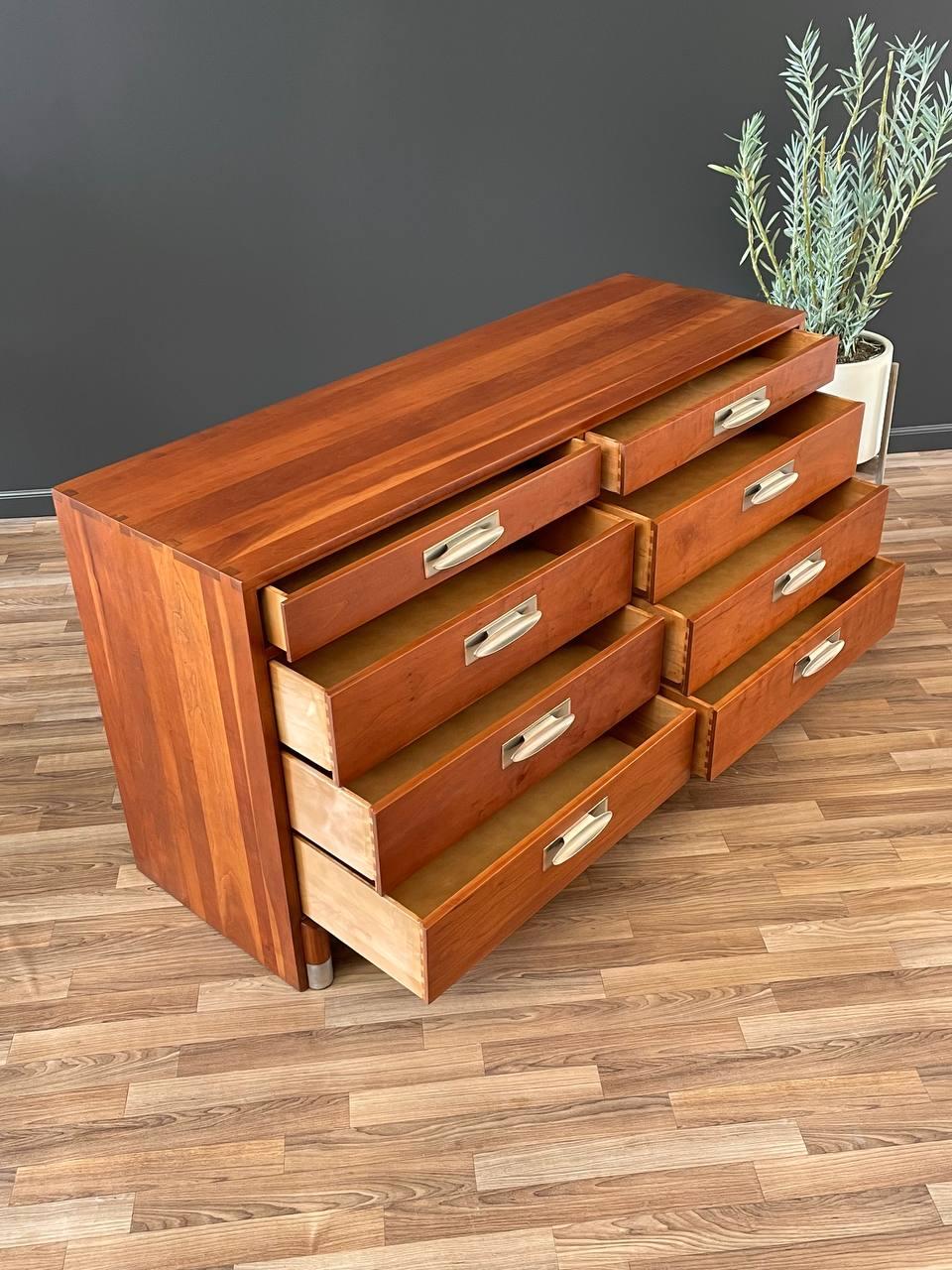 North American Newly Refinished - Mid-Century Modern Solid Cherry Dresser Willet Furniture For Sale