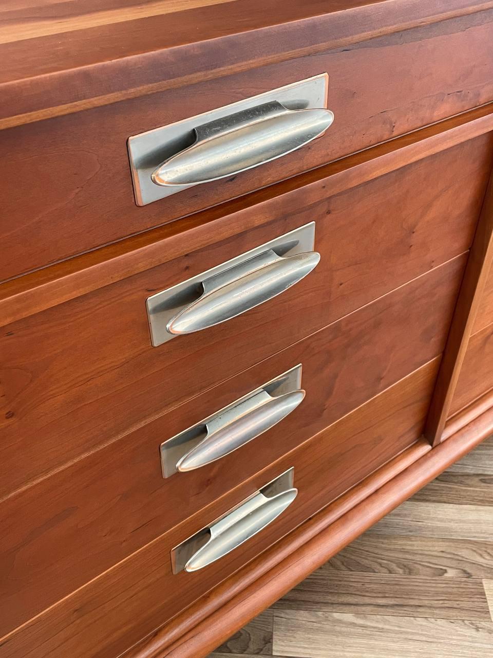 Newly Refinished - Mid-Century Modern Solid Cherry Dresser Willet Furniture For Sale 1