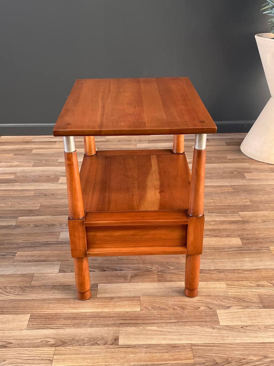 Late 20th Century Newly Refinished - Mid-Century Modern Solid Cherry Side Table Willet Furniture For Sale