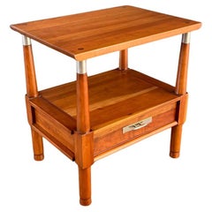 Vintage Newly Refinished - Mid-Century Modern Solid Cherry Side Table Willet Furniture