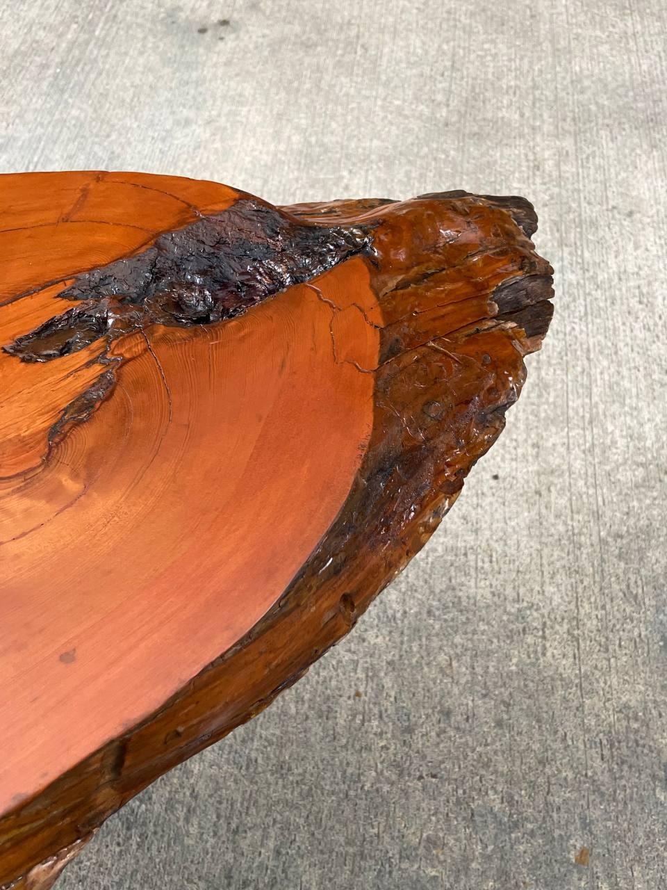 Newly Refinished - Mid-Century Modern Solid Slab Free-Form Coffee Table For Sale 4