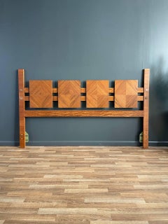 Newly Refinished - Mid-Century Modern “Staccato” Sculpted King Size Headboard