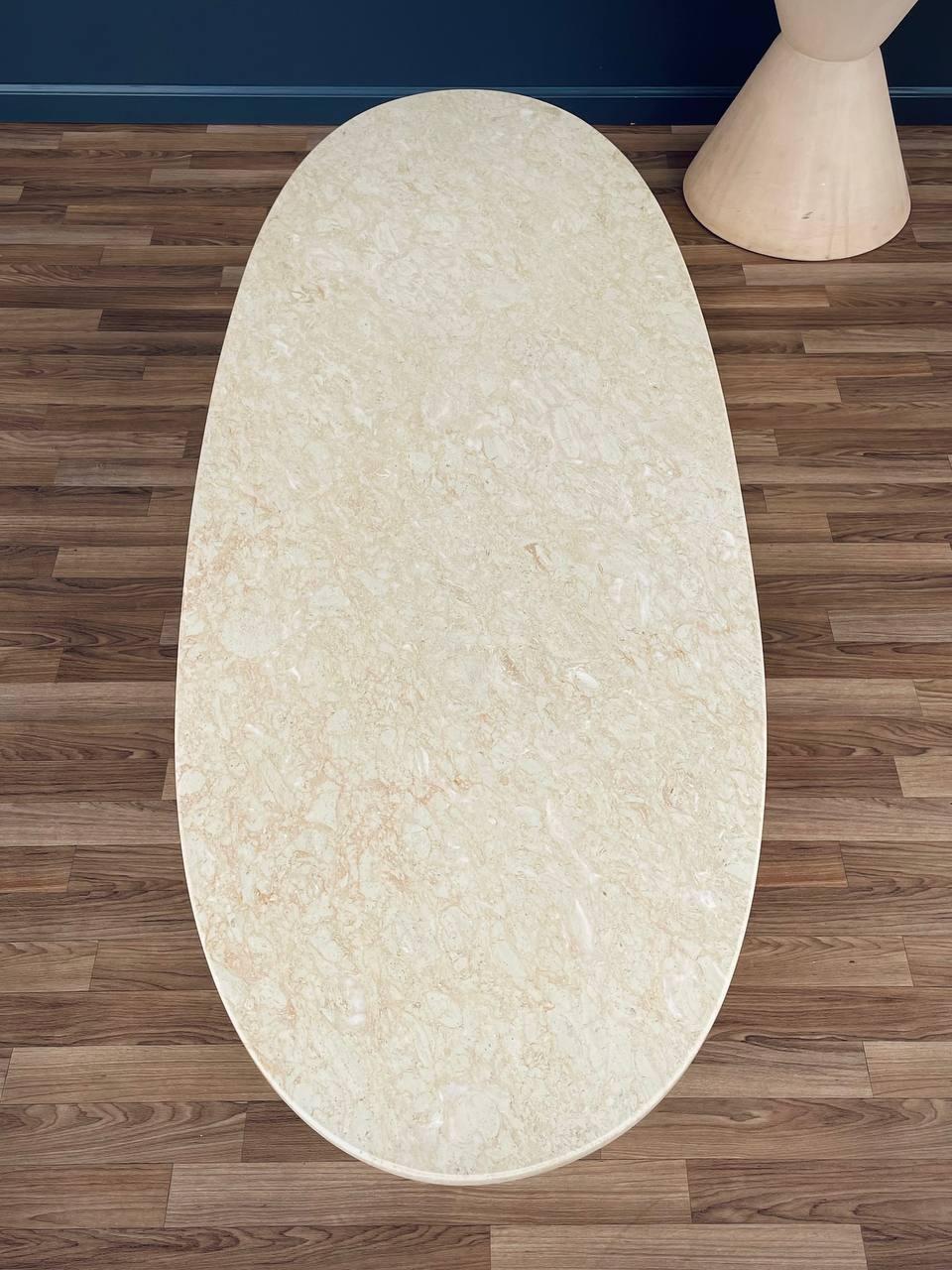 Table basse en marbre de style Surfboard, mi-siècle moderne, récemment restaurée en vente 1