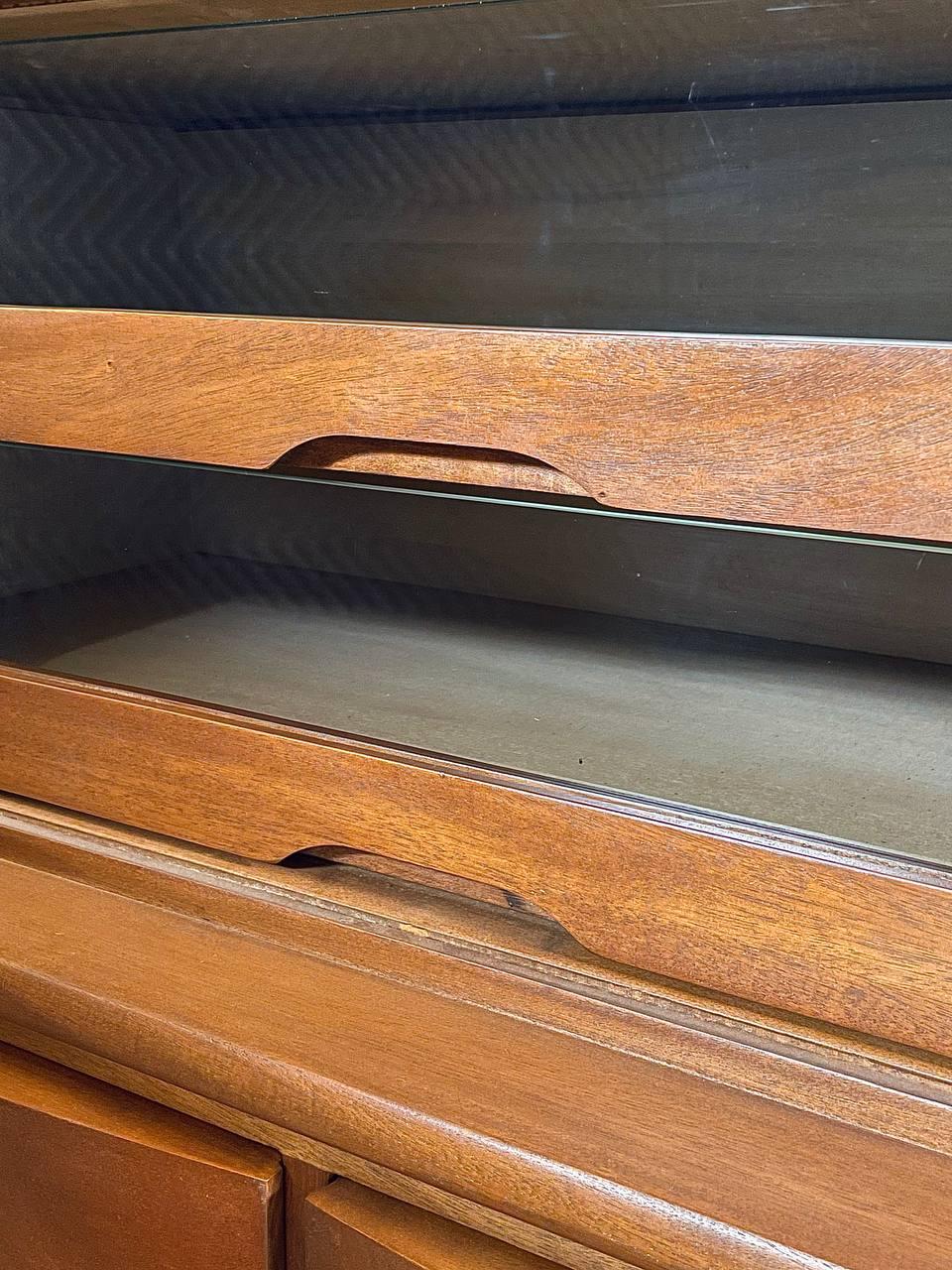 Newly Refinished - Mid-Century Modern Tambour-Door Highboy Dresser For Sale 2