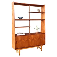 Newly Refinished - Mid-Century Modern Teak Bookshelf Room Divider Shelving Unit
