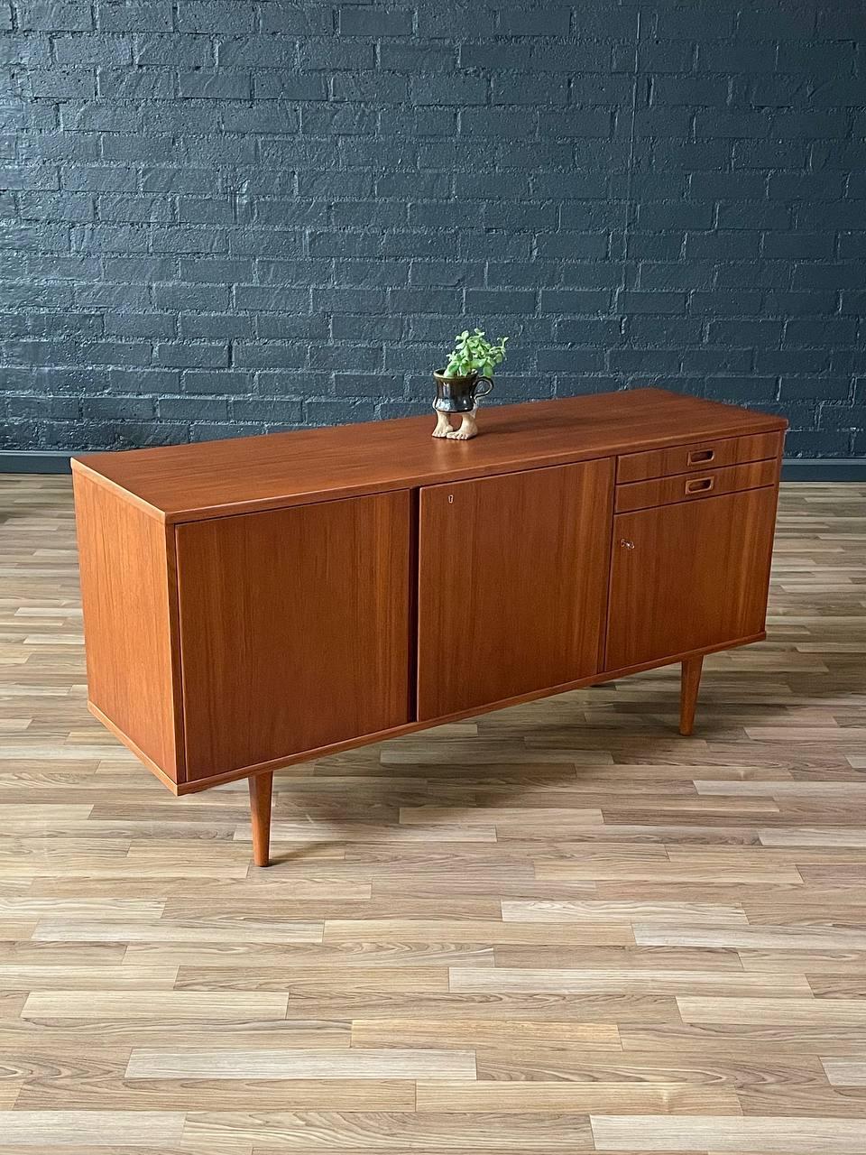 Swedish Newly Refinished - Mid-Century Modern Teak Credenza