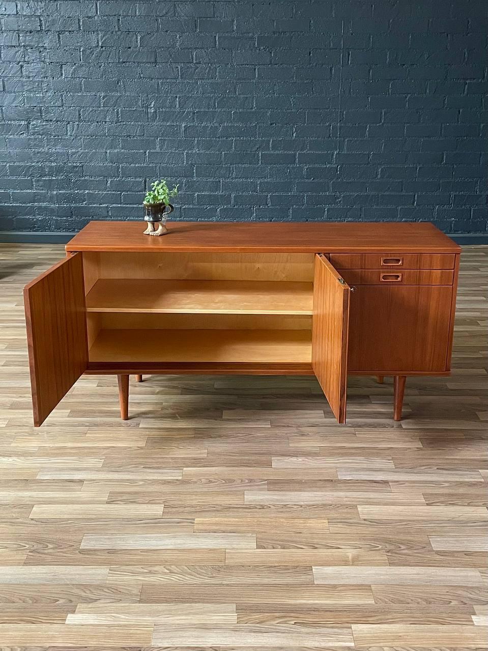 Newly Refinished - Mid-Century Modern Teak Credenza 1