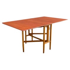 Vintage Newly Refinished - Mid-Century Modern Teak & Oak Dining Table