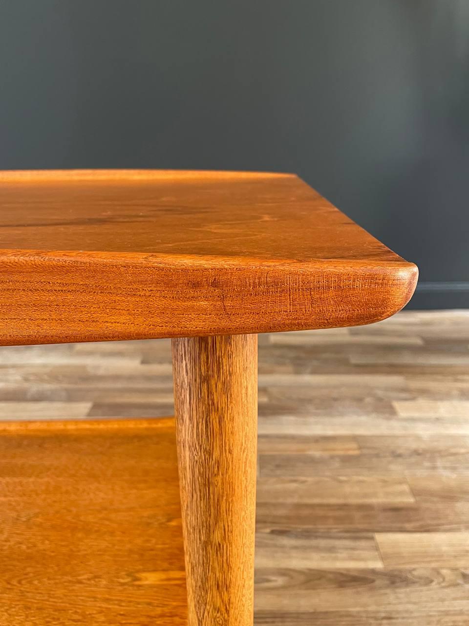 Newly Refinished - Mid-Century Modern Teak Two-Tier Side Table by Lane For Sale 2
